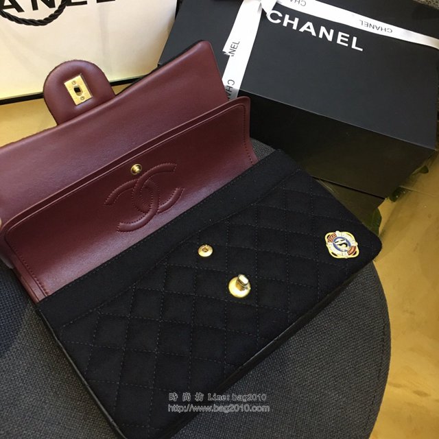 Chanel女包 01112# 2018最新款 布與皮徽章包 經典時尚款 香奈兒鏈條包 Chanel斜挎包  djc2998